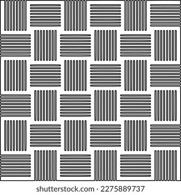 Stylish texture with figures from lines.Abstract geometric black and white pattern for web page, textures, card, poster, fabric, textile. Monochrome graphic repeating design. 