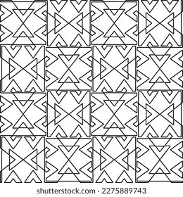 Stylish texture with figures from lines.Abstract geometric black and white pattern for web page, textures, card, poster, fabric, textile. Monochrome graphic repeating design. 