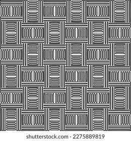 Stylish texture with figures from lines.Abstract geometric black and white pattern for web page, textures, card, poster, fabric, textile. Monochrome graphic repeating design. 