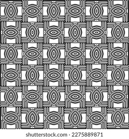 Stylish texture with figures from lines.Abstract geometric black and white pattern for web page, textures, card, poster, fabric, textile. Monochrome graphic repeating design. 