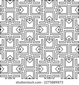 Stylish texture with figures from lines.Abstract geometric black and white pattern for web page, textures, card, poster, fabric, textile. Monochrome graphic repeating design. 