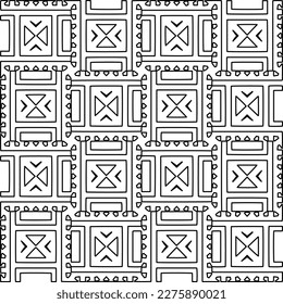 Stylish texture with figures from lines.Abstract geometric black and white pattern for web page, textures, card, poster, fabric, textile. Monochrome graphic repeating design. 