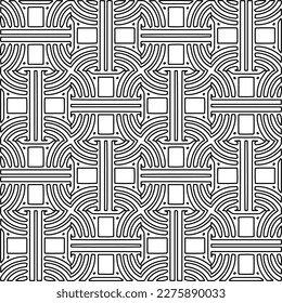 Stilvolle Textur mit Figuren aus Linien.Abstraktes geometrisches Schwarz-Weiß Muster für Webseiten, Texturen, Karten, Poster, Stoff, Textilien. Monochrome grafische Wiederholungsdesign. 