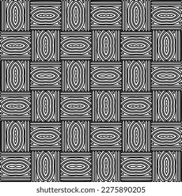 Stylish texture with figures from lines.Abstract geometric black and white pattern for web page, textures, card, poster, fabric, textile. Monochrome graphic repeating design. 