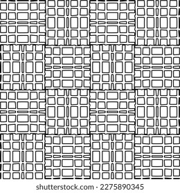Stylish texture with figures from lines.Abstract geometric black and white pattern for web page, textures, card, poster, fabric, textile. Monochrome graphic repeating design. 