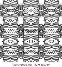 Stylish texture with figures from lines.Abstract geometric black and white pattern for web page, textures, card, poster, fabric, textile. Monochrome graphic repeating design. 