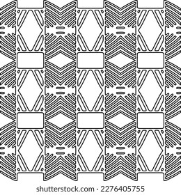 Stylish texture with figures from lines.Abstract geometric black and white pattern for web page, textures, card, poster, fabric, textile. Monochrome graphic repeating design. 