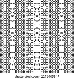 Stylish texture with figures from lines.Abstract geometric black and white pattern for web page, textures, card, poster, fabric, textile. Monochrome graphic repeating design. 