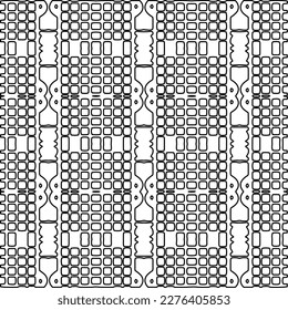 Stylish texture with figures from lines.Abstract geometric black and white pattern for web page, textures, card, poster, fabric, textile. Monochrome graphic repeating design. 