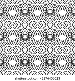Stylish texture with figures from lines.Abstract geometric black and white pattern for web page, textures, card, poster, fabric, textile. Monochrome graphic repeating design. 