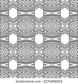 Textura elegante con figuras de líneas.Patrón geométrico en blanco y negro para páginas web, texturas, tarjetas, afiches, tela, textil. Diseño repetitivo gráfico monocromo. 