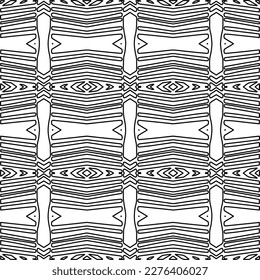 Stylish texture with figures from lines.Abstract geometric black and white pattern for web page, textures, card, poster, fabric, textile. Monochrome graphic repeating design. 