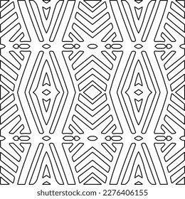 Stylish texture with figures from lines.Abstract geometric black and white pattern for web page, textures, card, poster, fabric, textile. Monochrome graphic repeating design. 