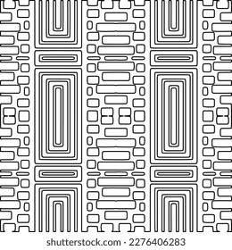 Stylish texture with figures from lines.Abstract geometric black and white pattern for web page, textures, card, poster, fabric, textile. Monochrome graphic repeating design. 