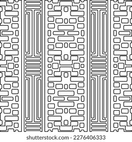Stylish texture with figures from lines.Abstract geometric black and white pattern for web page, textures, card, poster, fabric, textile. Monochrome graphic repeating design. 