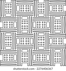 Stylish texture with figures from lines.Abstract geometric black and white pattern for web page, textures, card, poster, fabric, textile. Monochrome graphic repeating design. 