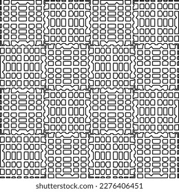 Stylish texture with figures from lines.Abstract geometric black and white pattern for web page, textures, card, poster, fabric, textile. Monochrome graphic repeating design. 