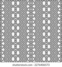 Stylish texture with figures from lines.Abstract geometric black and white pattern for web page, textures, card, poster, fabric, textile. Monochrome graphic repeating design. 