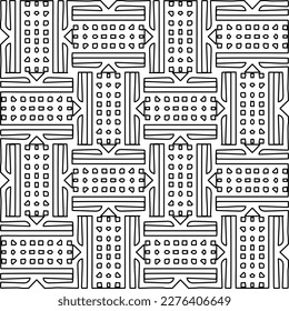 Stylish texture with figures from lines.Abstract geometric black and white pattern for web page, textures, card, poster, fabric, textile. Monochrome graphic repeating design. 