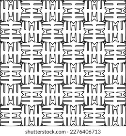 Stylish texture with figures from lines.Abstract geometric black and white pattern for web page, textures, card, poster, fabric, textile. Monochrome graphic repeating design. 
