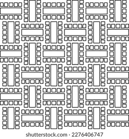 Stylish texture with figures from lines.Abstract geometric black and white pattern for web page, textures, card, poster, fabric, textile. Monochrome graphic repeating design. 