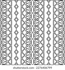 Stylish texture with figures from lines.Abstract geometric black and white pattern for web page, textures, card, poster, fabric, textile. Monochrome graphic repeating design. 