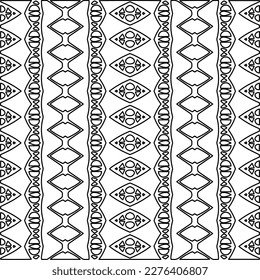 Stylish texture with figures from lines.Abstract geometric black and white pattern for web page, textures, card, poster, fabric, textile. Monochrome graphic repeating design. 