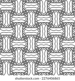 Stylish texture with figures from lines.Abstract geometric black and white pattern for web page, textures, card, poster, fabric, textile. Monochrome graphic repeating design. 
