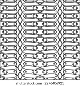Stylish texture with figures from lines.Abstract geometric black and white pattern for web page, textures, card, poster, fabric, textile. Monochrome graphic repeating design. 