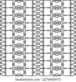 Stylish texture with figures from lines.Abstract geometric black and white pattern for web page, textures, card, poster, fabric, textile. Monochrome graphic repeating design. 