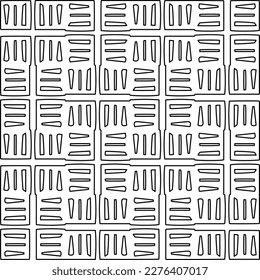 Stilvolle Textur mit Figuren aus Linien.Abstraktes geometrisches Schwarz-Weiß Muster für Webseiten, Texturen, Karten, Poster, Stoff, Textilien. Monochrome grafische Wiederholungsdesign. 