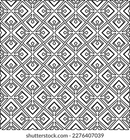 Stylish texture with figures from lines.Abstract geometric black and white pattern for web page, textures, card, poster, fabric, textile. Monochrome graphic repeating design. 