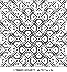 Stylish texture with figures from lines.Abstract geometric black and white pattern for web page, textures, card, poster, fabric, textile. Monochrome graphic repeating design. 