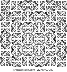 Stylish texture with figures from lines.Abstract geometric black and white pattern for web page, textures, card, poster, fabric, textile. Monochrome graphic repeating design. 