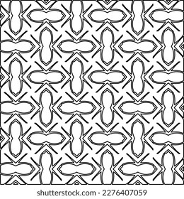 Stylish texture with figures from lines.Abstract geometric black and white pattern for web page, textures, card, poster, fabric, textile. Monochrome graphic repeating design. 