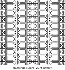 Stylish texture with figures from lines.Abstract geometric black and white pattern for web page, textures, card, poster, fabric, textile. Monochrome graphic repeating design. 