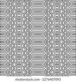 Stylish texture with figures from lines.Abstract geometric black and white pattern for web page, textures, card, poster, fabric, textile. Monochrome graphic repeating design. 