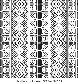Stylish texture with figures from lines.Abstract geometric black and white pattern for web page, textures, card, poster, fabric, textile. Monochrome graphic repeating design. 