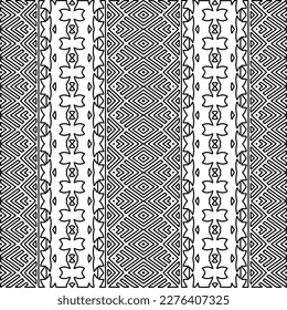 Stylish texture with figures from lines.Abstract geometric black and white pattern for web page, textures, card, poster, fabric, textile. Monochrome graphic repeating design. 