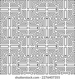 Stylish texture with figures from lines.Abstract geometric black and white pattern for web page, textures, card, poster, fabric, textile. Monochrome graphic repeating design. 
