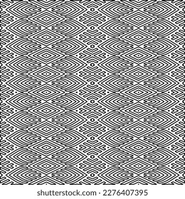 Stylish texture with figures from lines.Abstract geometric black and white pattern for web page, textures, card, poster, fabric, textile. Monochrome graphic repeating design. 