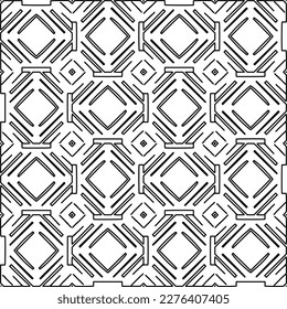 Stylish texture with figures from lines.Abstract geometric black and white pattern for web page, textures, card, poster, fabric, textile. Monochrome graphic repeating design. 