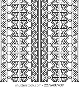Stylish texture with figures from lines.Abstract geometric black and white pattern for web page, textures, card, poster, fabric, textile. Monochrome graphic repeating design. 