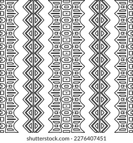 Stylish texture with figures from lines.Abstract geometric black and white pattern for web page, textures, card, poster, fabric, textile. Monochrome graphic repeating design. 