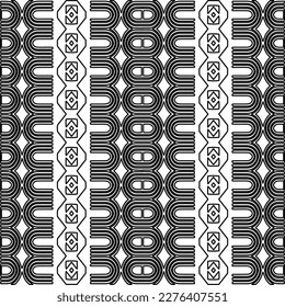 Stylish texture with figures from lines.Abstract geometric black and white pattern for web page, textures, card, poster, fabric, textile. Monochrome graphic repeating design. 