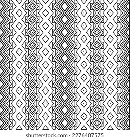 Stylish texture with figures from lines.Abstract geometric black and white pattern for web page, textures, card, poster, fabric, textile. Monochrome graphic repeating design. 