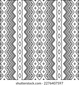 Stylish texture with figures from lines.Abstract geometric black and white pattern for web page, textures, card, poster, fabric, textile. Monochrome graphic repeating design. 