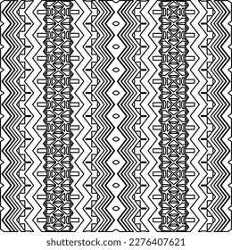 Stylish texture with figures from lines.Abstract geometric black and white pattern for web page, textures, card, poster, fabric, textile. Monochrome graphic repeating design. 