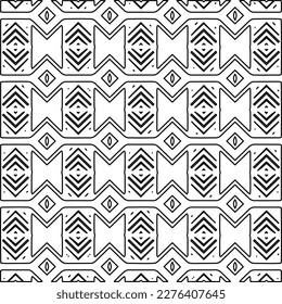 Stylish texture with figures from lines.Abstract geometric black and white pattern for web page, textures, card, poster, fabric, textile. Monochrome graphic repeating design. 