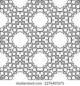 Stylish texture with figures from lines.Abstract geometric black and white pattern for web page, textures, card, poster, fabric, textile. Monochrome graphic repeating design. 